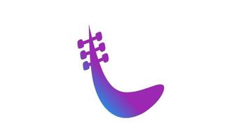 buchstabe l gitarrenstiele logo mit trendiger farbe für musikproduzent, verleger, regisseur, komponist, künstleridentitätsmarke vektor