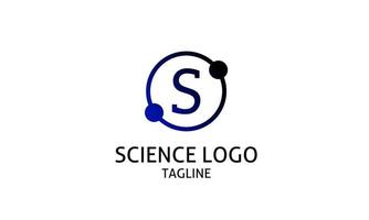 abstrakte kreisverbindung minimalistischer buchstabe s logo design für wissenschaft, technologie, professionelles business vektor