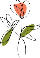 florales Liner-Art-Design vektor