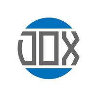 Dox-Brief-Logo-Design auf weißem Hintergrund. Dox Creative Initials Circle Logo-Konzept. Design von Dox-Briefen. vektor