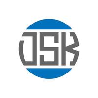 dsk-Brief-Logo-Design auf weißem Hintergrund. dsk kreative Initialen Kreis Logo-Konzept. dsk-Briefgestaltung. vektor