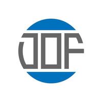 dof-Brief-Logo-Design auf weißem Hintergrund. dof kreative Initialen Kreis-Logo-Konzept. dof Briefgestaltung. vektor