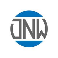 dnw-Brief-Logo-Design auf weißem Hintergrund. dnw kreative Initialen Kreis Logo-Konzept. dnw Briefgestaltung. vektor