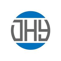Dhy-Brief-Logo-Design auf weißem Hintergrund. dhy kreative Initialen Kreis Logo-Konzept. Dhy-Briefgestaltung. vektor