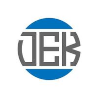 dek-Brief-Logo-Design auf weißem Hintergrund. dek kreative Initialen Kreis-Logo-Konzept. dek-Buchstaben-Design. vektor
