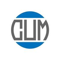 cum-Brief-Logo-Design auf weißem Hintergrund. cum kreative Initialen Kreis Logo-Konzept. mit Briefgestaltung. vektor
