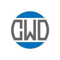 cwd-Buchstaben-Logo-Design auf weißem Hintergrund. cwd kreative Initialen Kreis-Logo-Konzept. cwd-Briefgestaltung. vektor