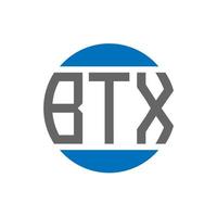 BTX-Brief-Logo-Design auf weißem Hintergrund. btx creative initials circle logo-konzept. BTX-Buchstaben-Design. vektor