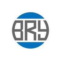 Bry-Brief-Logo-Design auf weißem Hintergrund. bry kreative Initialen Kreis Logo-Konzept. Bry-Brief-Design. vektor