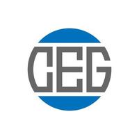 Ceg-Brief-Logo-Design auf weißem Hintergrund. ceg kreative initialen kreis logo-konzept. ceg Briefgestaltung. vektor