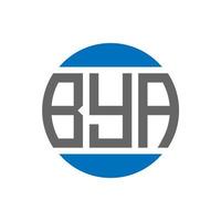 bya-Buchstaben-Logo-Design auf weißem Hintergrund. bya creative initials circle logo-konzept. durch ein Briefdesign. vektor