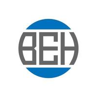 beh-Brief-Logo-Design auf weißem Hintergrund. beh kreative initialen kreis logokonzept. beh Briefgestaltung. vektor