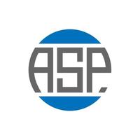Asp-Brief-Logo-Design auf weißem Hintergrund. asp kreative Initialen Kreis-Logo-Konzept. Asp-Briefgestaltung. vektor
