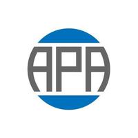 APA-Brief-Logo-Design auf weißem Hintergrund. apa creative initials circle logo-konzept. Apa-Briefgestaltung. vektor