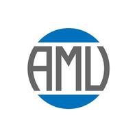 amu-Buchstaben-Logo-Design auf weißem Hintergrund. amu kreative Initialen Kreis-Logo-Konzept. amu Briefdesign. vektor