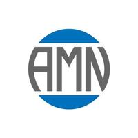 Amn-Brief-Logo-Design auf weißem Hintergrund. amn kreative Initialen Kreis Logo-Konzept. amn Briefgestaltung. vektor