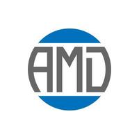 AMD-Brief-Logo-Design auf weißem Hintergrund. amd kreative Initialen Kreis-Logo-Konzept. und Briefgestaltung. vektor