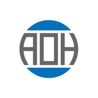 Aoh-Brief-Logo-Design auf weißem Hintergrund. aoh kreative initialen kreis logokonzept. aoh Briefgestaltung. vektor