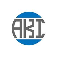 aki-Brief-Logo-Design auf weißem Hintergrund. aki kreative Initialen Kreis Logo-Konzept. aki Briefgestaltung. vektor