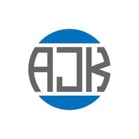 ajk-Buchstaben-Logo-Design auf weißem Hintergrund. ajk kreative Initialen Kreis Logo-Konzept. ajk Briefgestaltung. vektor