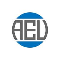 aeu-Brief-Logo-Design auf weißem Hintergrund. aeu kreative Initialen Kreis Logo-Konzept. aeu Briefgestaltung. vektor