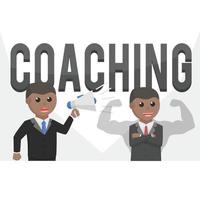 business african coaching charakter auf weißem hintergrund vektor