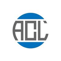 Acl-Brief-Logo-Design auf weißem Hintergrund. acl creative initials circle logo-konzept. acl Briefgestaltung. vektor