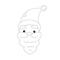 süßer monochromer weihnachtsmann mit langem bart. frohe weihnachten gruß geschenk design vorlage. flache Design-Vektor-Illustration vektor