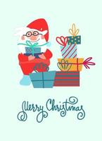 Entwurfsvorlage für Weihnachtsgrußkarten. Frohe Weihnachten, Holly Jolly, Yappy New Year, Handbeschriftung vektor