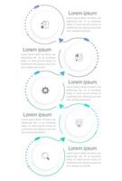 bessere unternehmensindikatoren infografische diagrammentwurfsvorlage. bearbeitbares Infochart mit Symbolen. Anweisungsgrafiken mit 5-Schritt-Sequenz. visuelle Datenpräsentation vektor