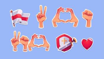 Vitryssland opposition symboler på klistermärken vektor