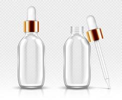 Glasflaschen mit Tropfer für Serum oder Ölmodell vektor