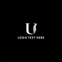 Buchstabe u-Feder-Logo, Feder-Logo, kreatives Feder-Logo, u-Buchstaben-Logo, Notar-Logo vektor