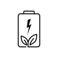 eco batteri ikon design. förnybar energi tecken och symbol. alternativ teknologi vektor illustration.