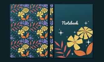 omslag sida mallar. abstrakt och blommig design. sömlös mönster. tillämplig för anteckningsböcker, planerare, broschyrer, böcker, kataloger. vektor
