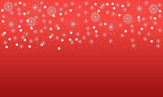 abstrakter roter Weihnachtshintergrund mit weißen Schneeflocken vektor