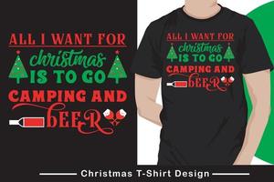 Weihnachts-T-Shirt-Design. kostenloser Vektor, Weinliebhaber-T-Shirt, Bierliebhaber-T-Shirt. vektor