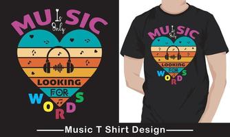 Musiktag Vektor Musikliebhaber T-Shirt Design kostenloser Vektor
