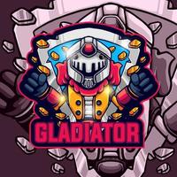 de gladiator logotyp maskot gaming vektor