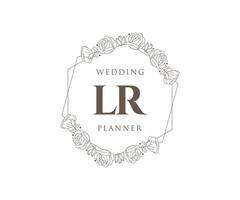 lr initialen brief hochzeitsmonogramm logos sammlung, handgezeichnete moderne minimalistische und florale vorlagen für einladungskarten, save the date, elegante identität für restaurant, boutique, café im vektor