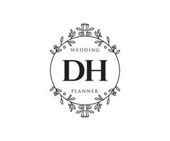 dh initialer brev bröllop monogram logotyper samling, hand dragen modern minimalistisk och blommig mallar för inbjudan kort, spara de datum, elegant identitet för restaurang, boutique, Kafé i vektor