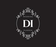 di initialen brief hochzeitsmonogramm logos sammlung, handgezeichnete moderne minimalistische und florale vorlagen für einladungskarten, save the date, elegante identität für restaurant, boutique, café im vektor