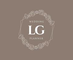 lg initialen brief hochzeit monogramm logos sammlung, handgezeichnete moderne minimalistische und florale vorlagen für einladungskarten, save the date, elegante identität für restaurant, boutique, café im vektor