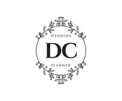 dc initialen brief hochzeitsmonogramm logos sammlung, handgezeichnete moderne minimalistische und florale vorlagen für einladungskarten, save the date, elegante identität für restaurant, boutique, café im vektor