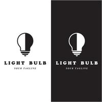kreatives Glühbirnen-Logo und Vektor mit Slogan-Vorlage