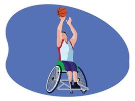 schöne illustration des paralympischen basketballspielers vektor