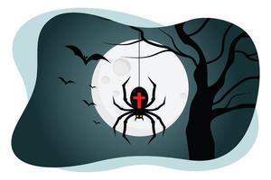 halloween svart skrämmande Spindel vektor illustration