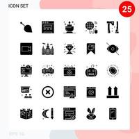 vektor packa av 25 ikoner i fast stil kreativ glyf packa isolerat på vit bakgrund för webb och mobil kreativ svart ikon vektor bakgrund