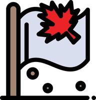 flagga kanada blad tecken platt Färg ikon vektor ikon baner mall