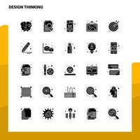 25 Design-Thinking-Icon-Set. Solide Glyphen-Icon-Vektor-Illustrationsvorlage für Web und Mobile. ideen für unternehmen. vektor